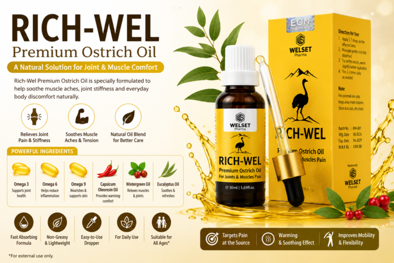 Rich-Wel Premium Ostrich Oil – A Natural Solution for Joint & Muscle Comfort